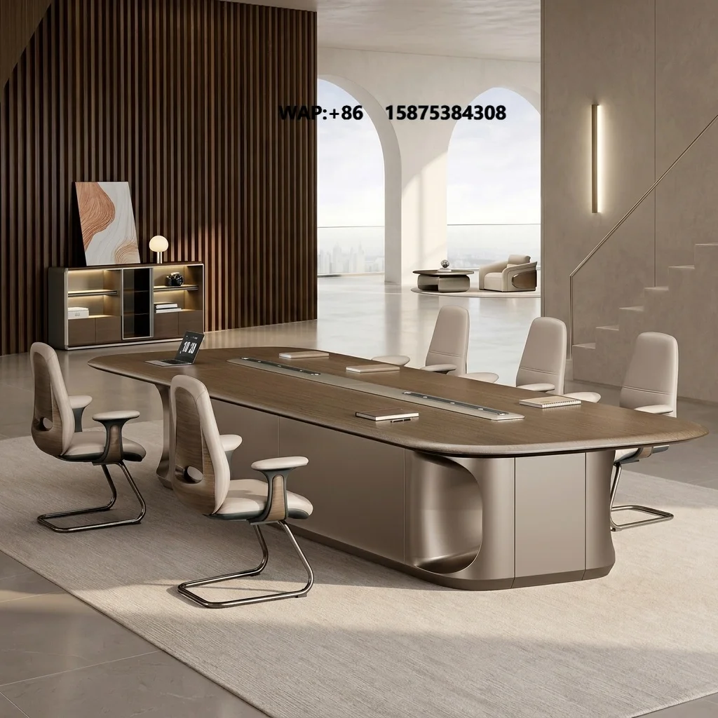 Custom Size Gilded Wooden Desk Luxury  Desk Large Modern  Desk Executive Conference Table for  Project
