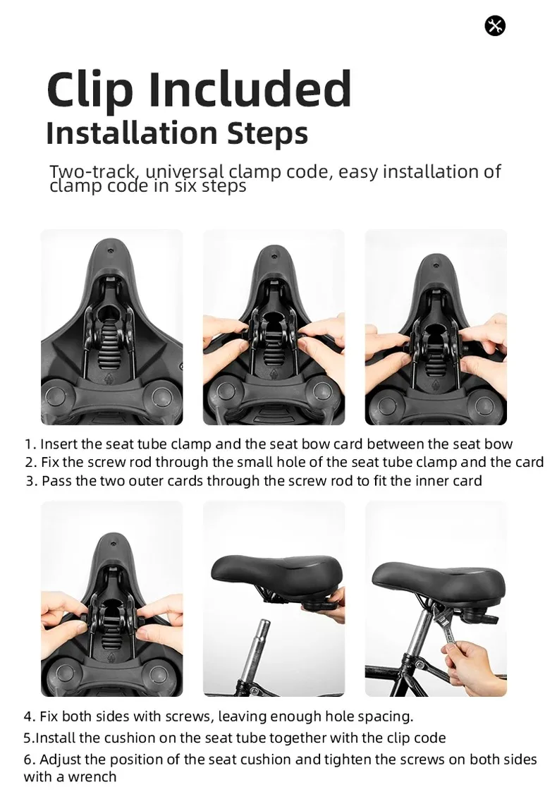 ROCKBROS Fahrradsattel Rennsattel Regenfester Stoßdämpfender Weicher Schwammsattel MTB Rennrad Zubehör – Detail 11