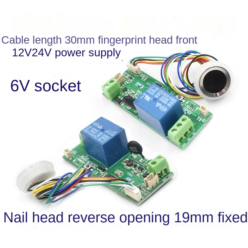 Eingebetteter Fingerleser und Zugangskarte + Batteriefach 50 Stück Finger 12 V oder 24 V Netzteil Fingersteuerplatine Fingerleserplatine