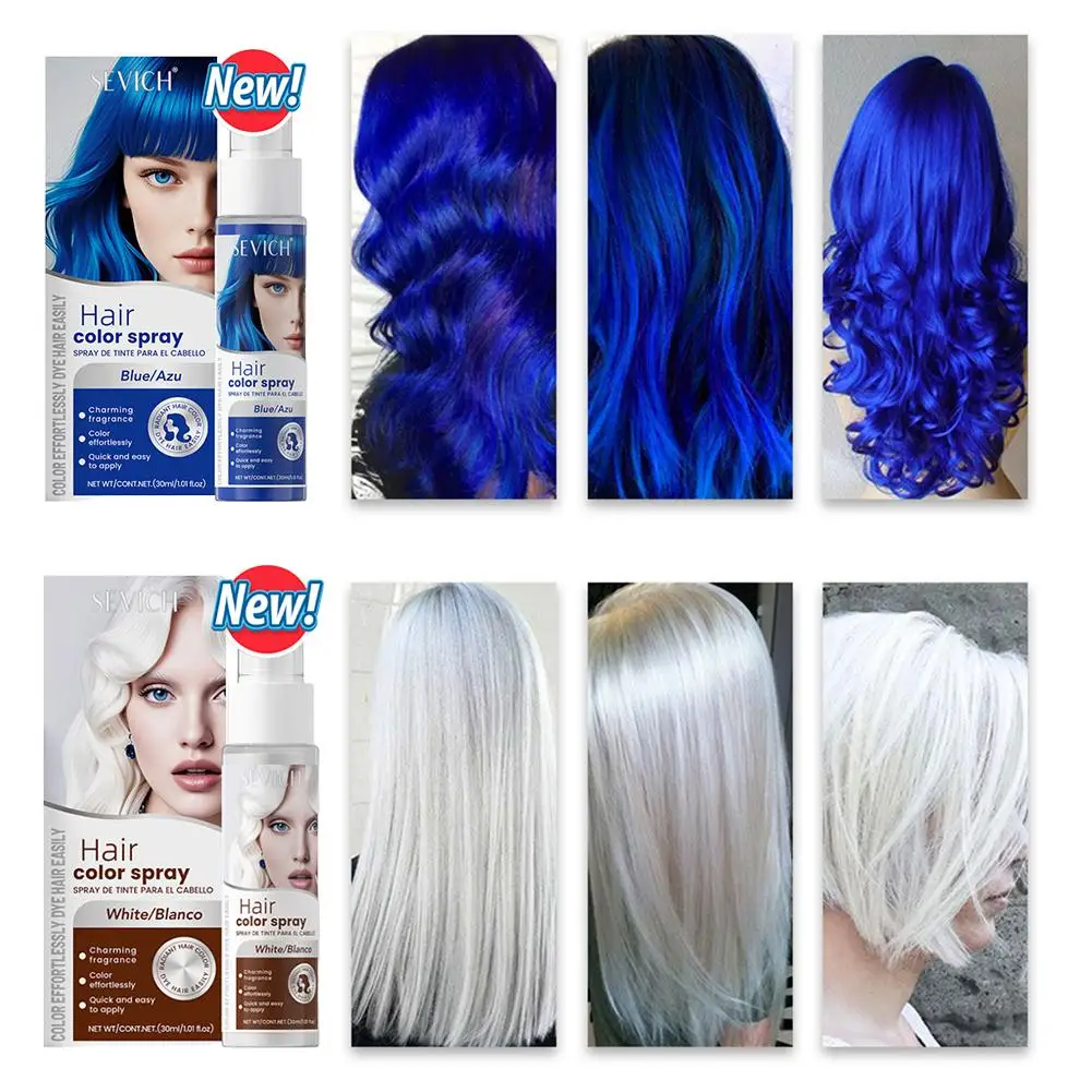 

8-цветный спрей для волос, одноразовая фиолетово-синяя краска для волос на Хэллоуин, косплей, временная краска для волос, цветная растительная краска для волос