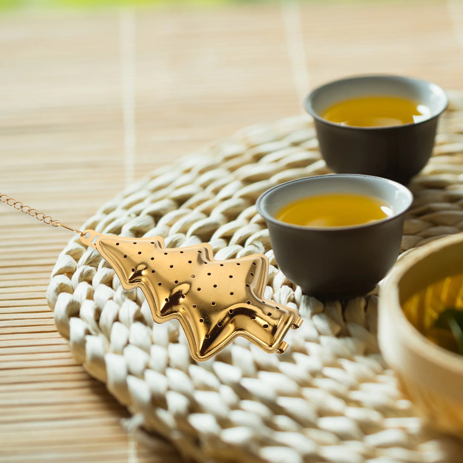 

2Pcs Stainless Steel Christmas Tree Tea Infusers Chain Loose Leaf Tea Strainers Fine Mesh Filters Reusable Kitchen Accessories