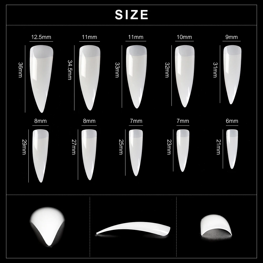 5/600PCS/Bag False Nail Tips Coffin Full Cover Press on Fingernail Tips Acrylic UV Gel Extension Manicure Accessories DIY Tools