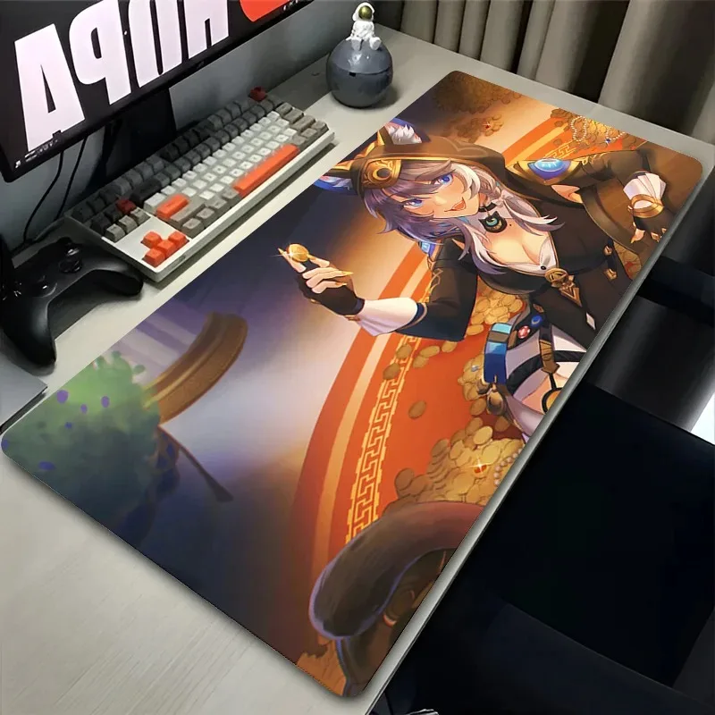لوحة الماوس أنيمي ملحقات الألعاب ألعاب الكمبيوتر Honkai Star Rail Cipher لوحة المفاتيح القط فتاة سطح المكتب حصيرة Kawaii Mousepad