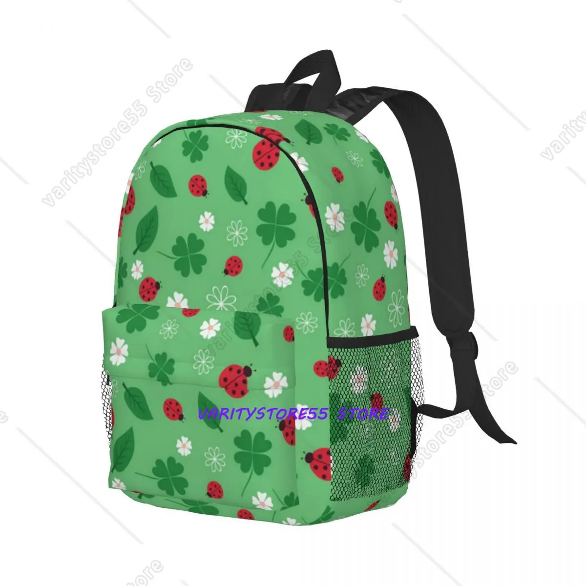 Ladybugs And Flowers Backpack Student Boys Girls BookBag Children School Bag Computer Shoulder Bags for Men Women