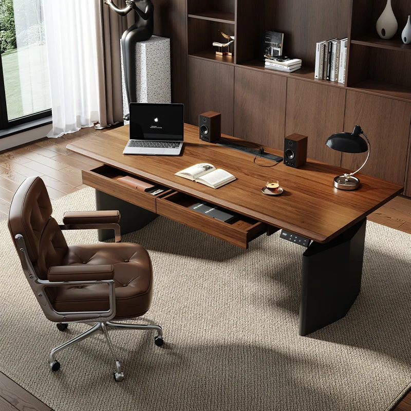 Electric Lifting Desk Computer Desk Home Desktop Standing Home Solid Wood Book Office