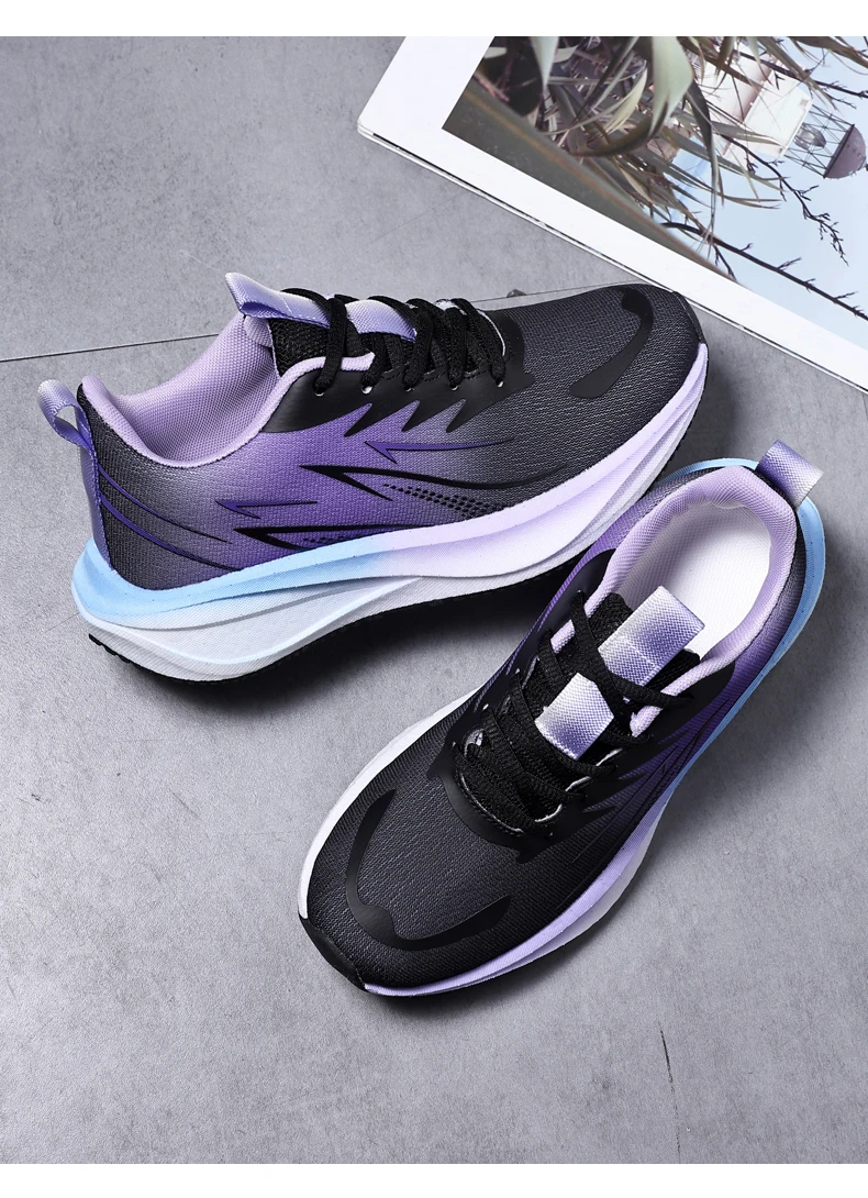 Atmungsaktive Damen-Laufschuhe, modische, lässige Schnür-Sneaker, weiß, leicht, bequem, für Outdoor-Sportarten – Detail 18