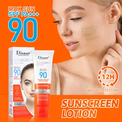 50ml protector solar corporal Facial crema solar blanqueadora bloqueador solar crema protectora de la piel antienvejecimiento control de aceite hidratante SPF 90 +++ cara