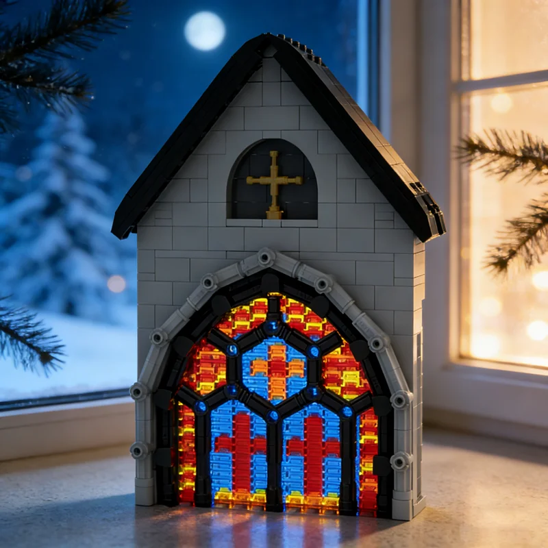 

593pcs MOC Architecture Gothic Stone Window Model Building Blocks Assemble DIY Festival Gift Creative Idea Education Toys Brick