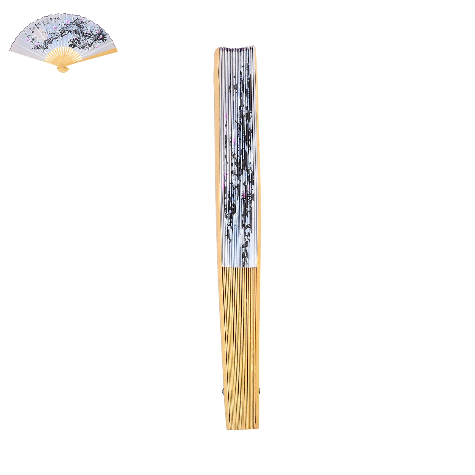 

Large Foldable Hand Fan Chinese Ancient Style Silk Bamboo Ribs Giant Wall Decor For Home Bedroom Stage Dance Party Wedding Kung