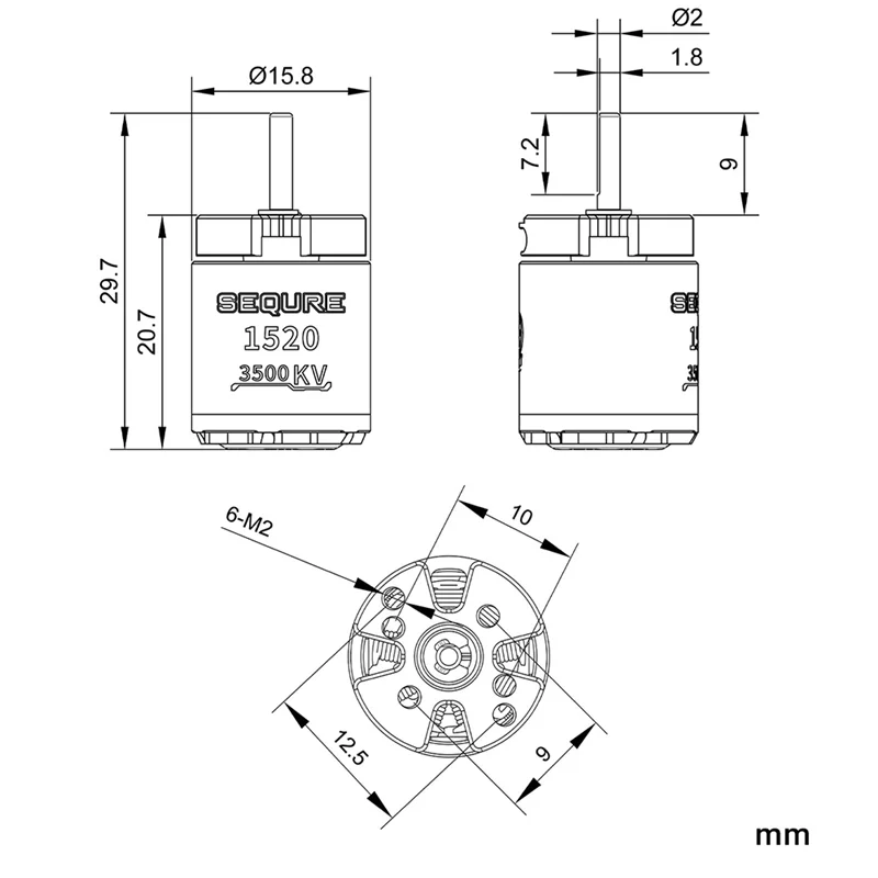 N33R-Sequre Ant Esc 1520 Motor 2-3S High Performance Outer Rotor Brushless Power Kit Small Size Suitable For Rc Climbing Car