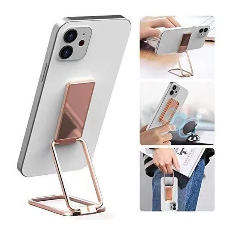 Luksusowy uchwyt na telefon komórkowy Metalowy stojak na telefon komórkowy Square 360 °   Składany uchwyt ze stopu na tablet z pierścieniem na palec do Samsunga iPhone 14 15 — zdjęcie 4