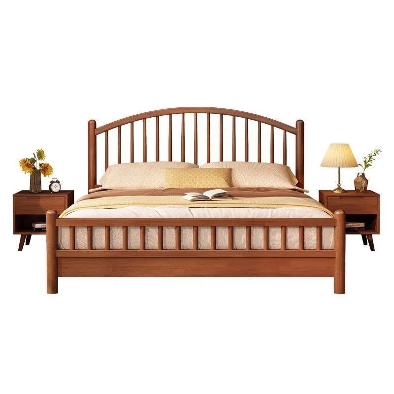

Full solid wood bed double bed 1.8 modern simple Japanese master bed