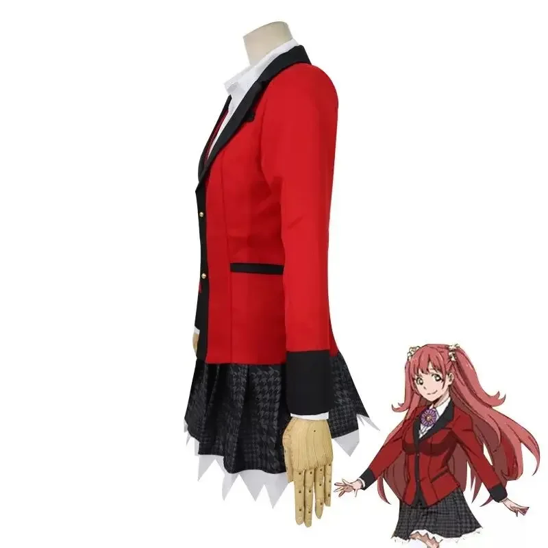 Anime Yumemite Jabami Yumeko Cosplay Kakegurui zwanghafte Spieler Yumemi Jabami Cosplay Kostüm mit Perücke Halloween Frau Party