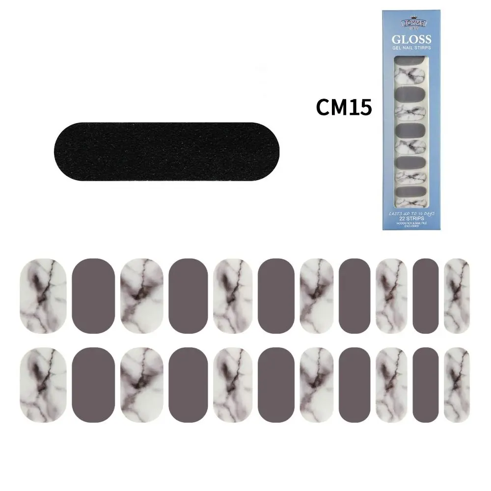 풀커버 세미큐어드 네일 스티커 노 베이킹 방수 젤 네일 스티커 DIY 매니큐어 네일 데코레이션 가을 겨울용