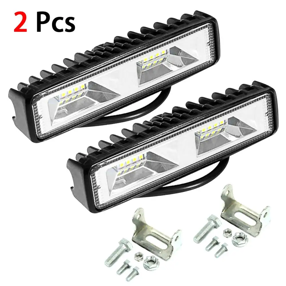 2X 18W 12V 16LED Work Light Bulb Spot Beam Bar Car SUV Off Road Driving Fog Lamp Car Light Assembly Led Car Accessories New Pop