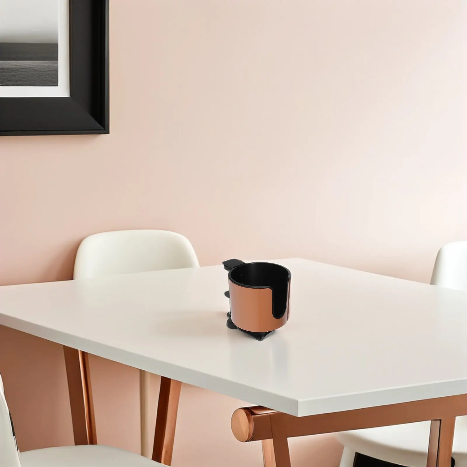 2 in 1 Desk Cup Holder with Clamp Rotatable Headphone Hook Mug Stand for Computer Desk Accessories Side Organizer Anti Spill