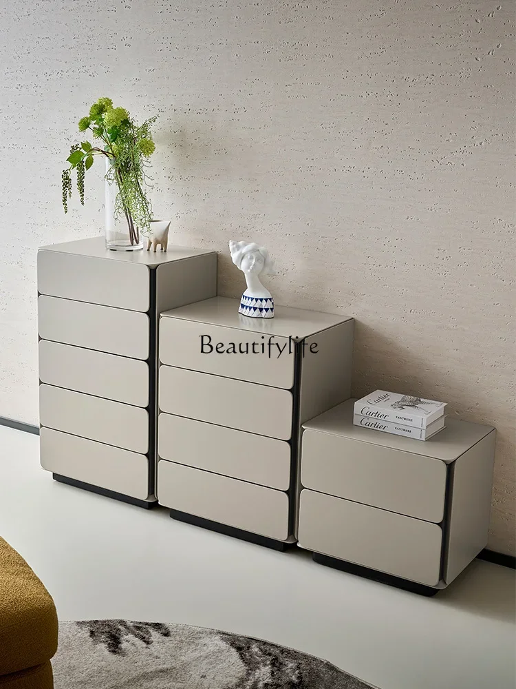 

04ld14 Italian Minimalist Five-Drawer Cabinet Living Room Storage Drawer Wall-Mounted Storage Cabinet