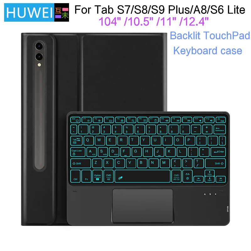 HUWEI Tablet Keyboard Case For Samsung Galaxy Tab S6 Lite 10.4 A8 10.5 S7 S8 S9 11\