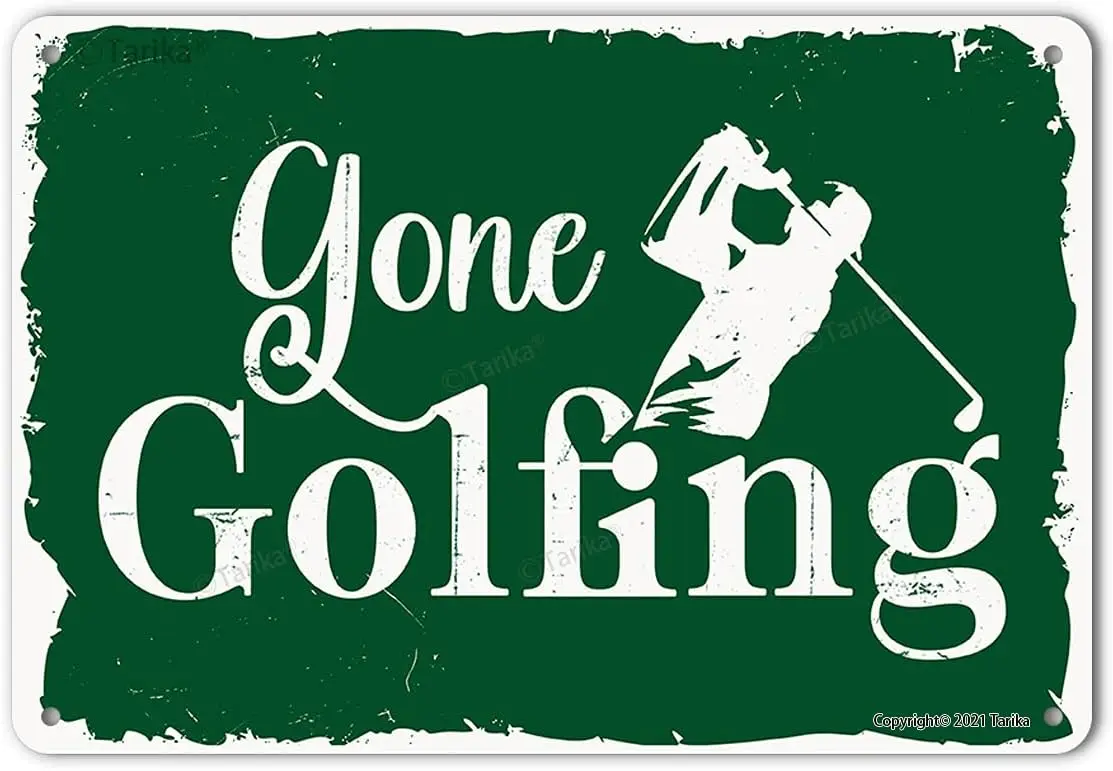 Gone Golfing Funny Golf Ball Metal Tin Sign Wall Decor for Golfer Country Club Cave Bar Gift  Hanging Plaque