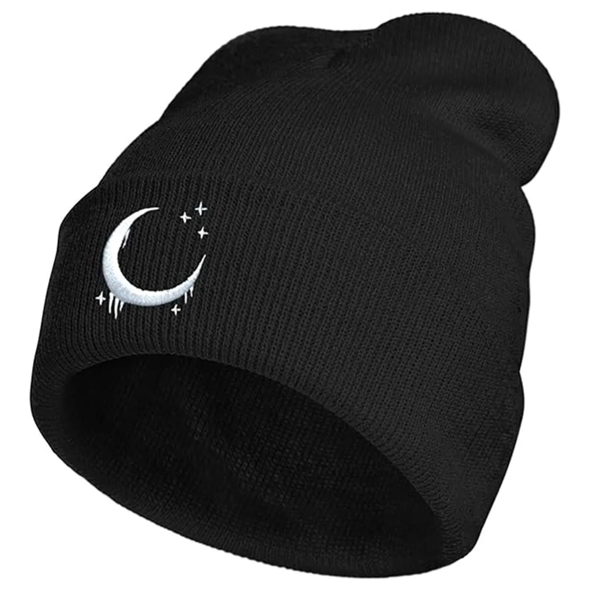 Embroidery Goth Beanie Knit Hats for Men & Women, Embroidery Winter Hats Skull Cap