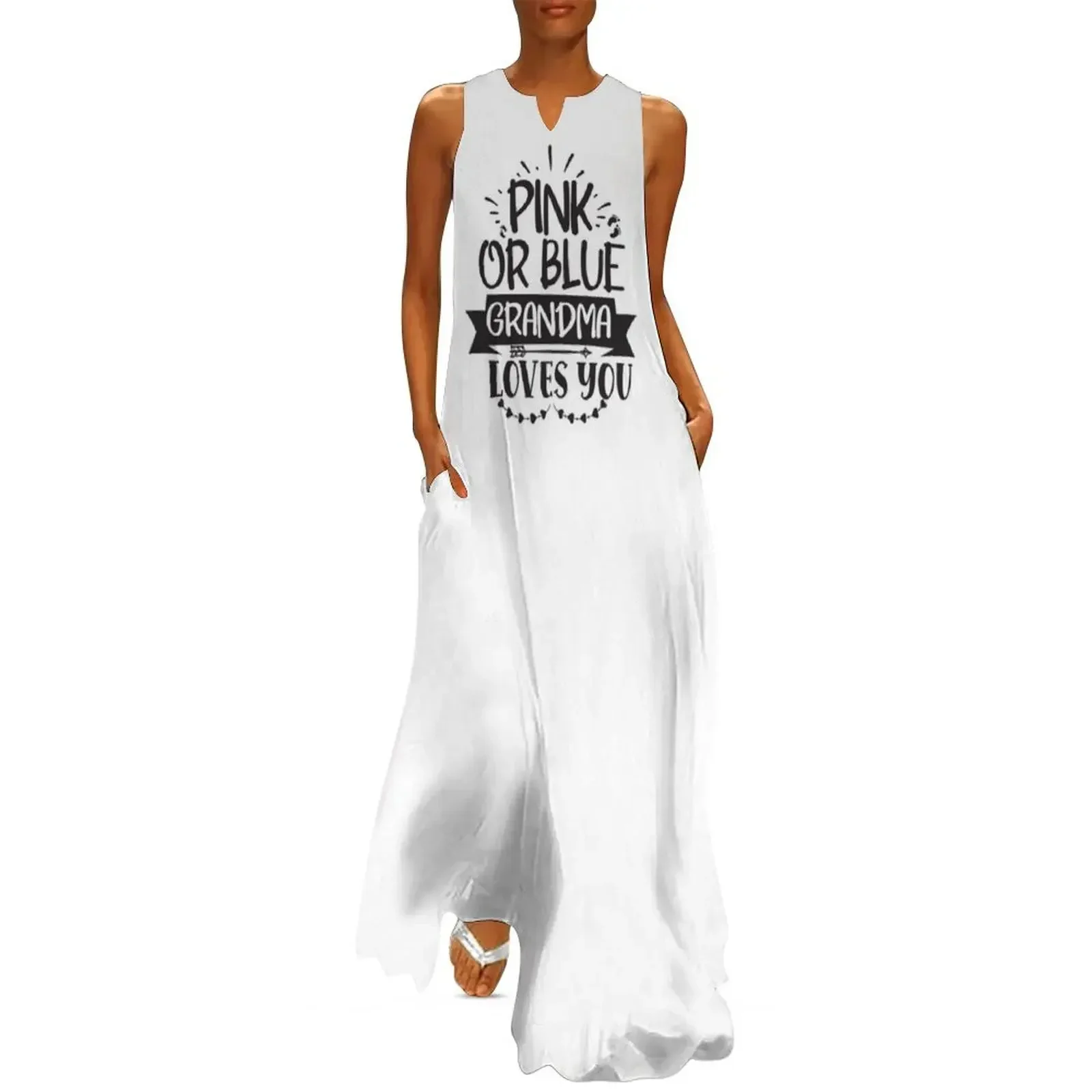 

Pregnancy Announcement Pink or blue grandma loves you Long Dress dresses for womens 2025 Female dress Dress