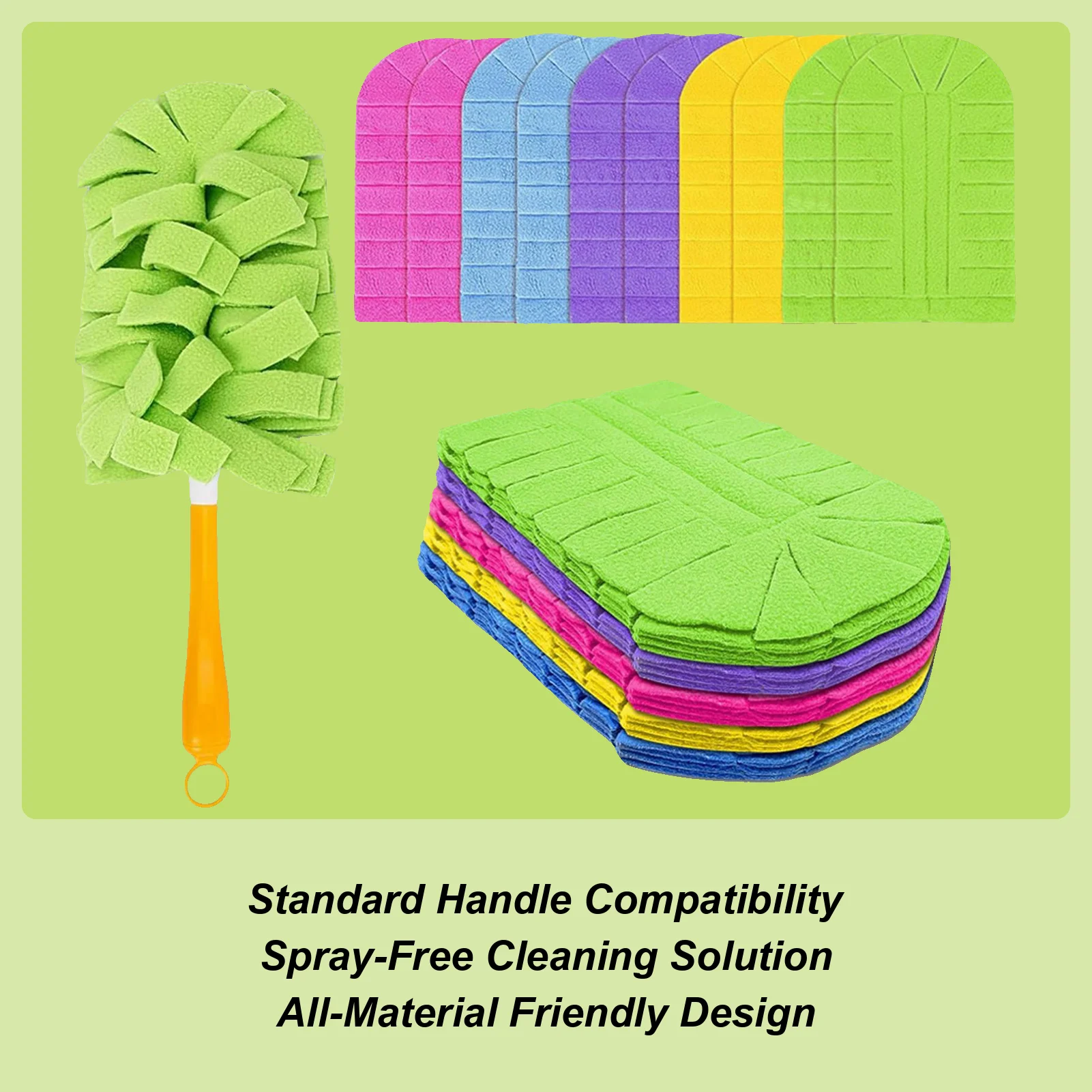 Hand Duster Refills 10 Pieces Reusable Refills Microfiber Pads Flexible Remover 360 Cleaning Heavy Duty Duster For Cleaning