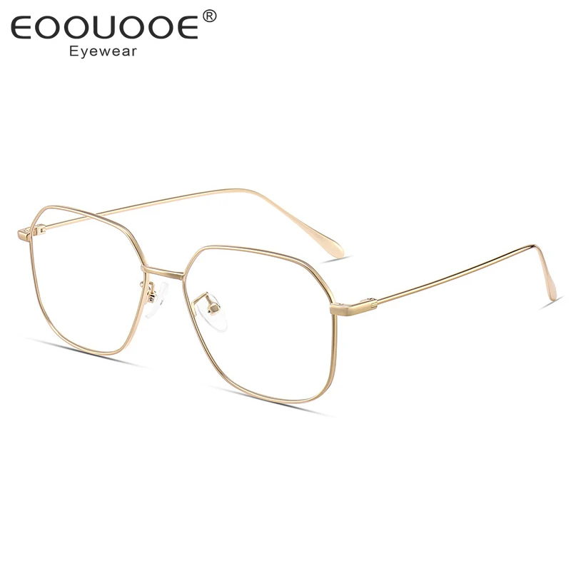 

Gold Titanium Women's Glasses Frame Internet Celebrity Eyewear Myopia Prescription Anti Blue Light Lenes Anti-Reflection Gafas