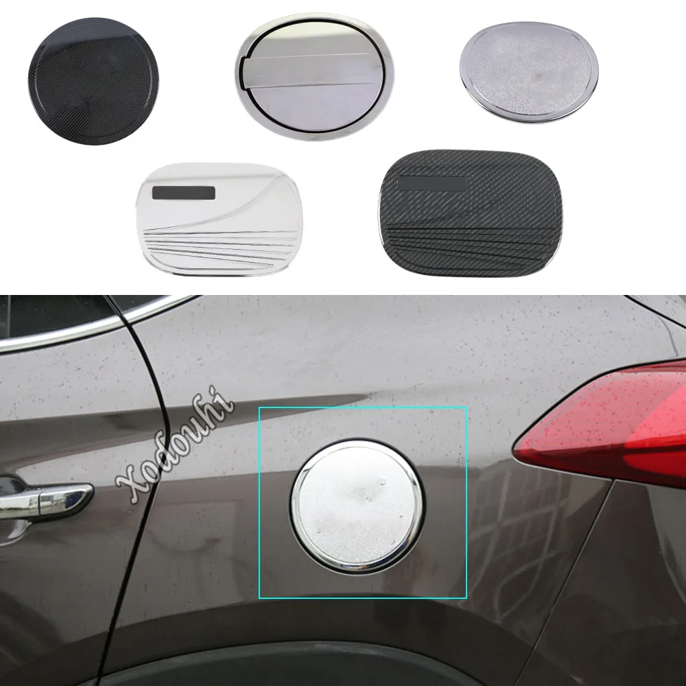 

For Hyundai Tucson 2019 2020 2021 2022 Car Stick Gas/Fuel/Oil Tank Cover Cap Sticker ABS Chrome/Stainless Steel Frame Parts 1PCs