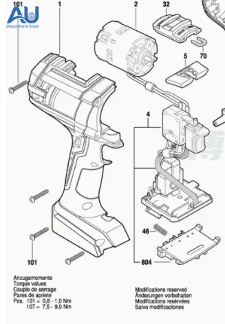 Suitable for 1607022609 DC Motor 18V High Quality Motor GSB 18 VE-2-LI Electric Drill Screwdriver Electric