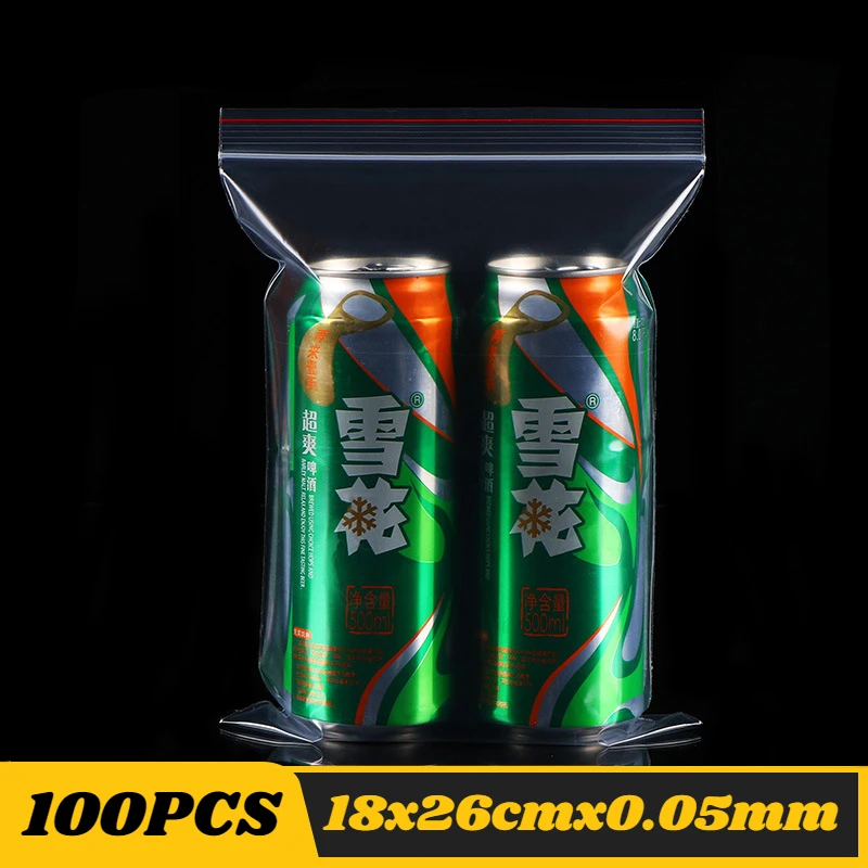 100 STKS PE Ritssluitingszak Transparante Plastic Zakken Sieraden Zip Ritssluiting Hersluitbare Poly Doorzichtige Verpakking Zakken Verschillende Grootte - afbeelding 1