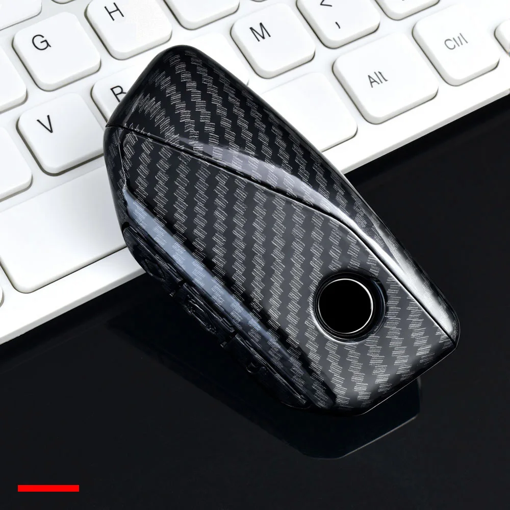 Carbon ABS Case For BMW 7 Series X7 I7 IX 740LI Alcantara Car Remote Key Case Cover Shell Accessories