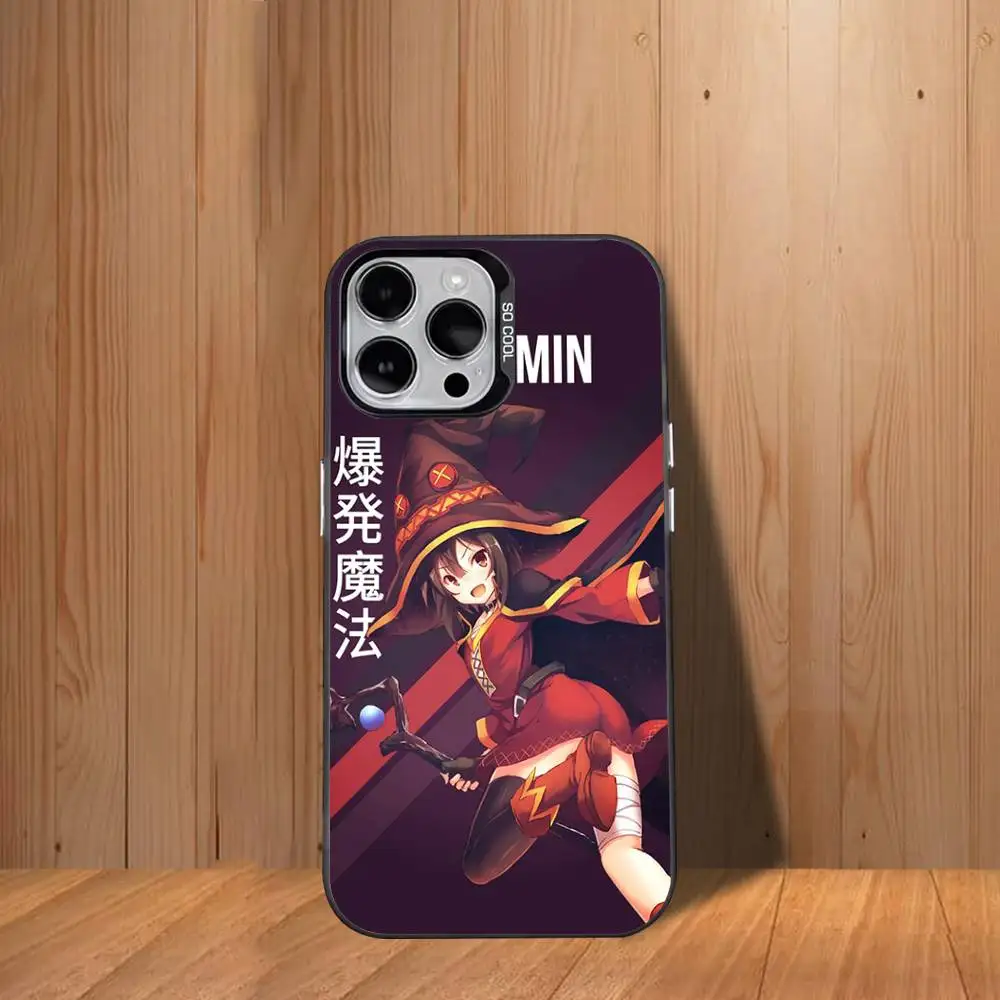 Чехол для телефона M-Megumin K-KonoSuba для iPhone 17,16,15,14,13,12,11, Mini,Pro,SE,MAX, белый матовый противоударный чехол