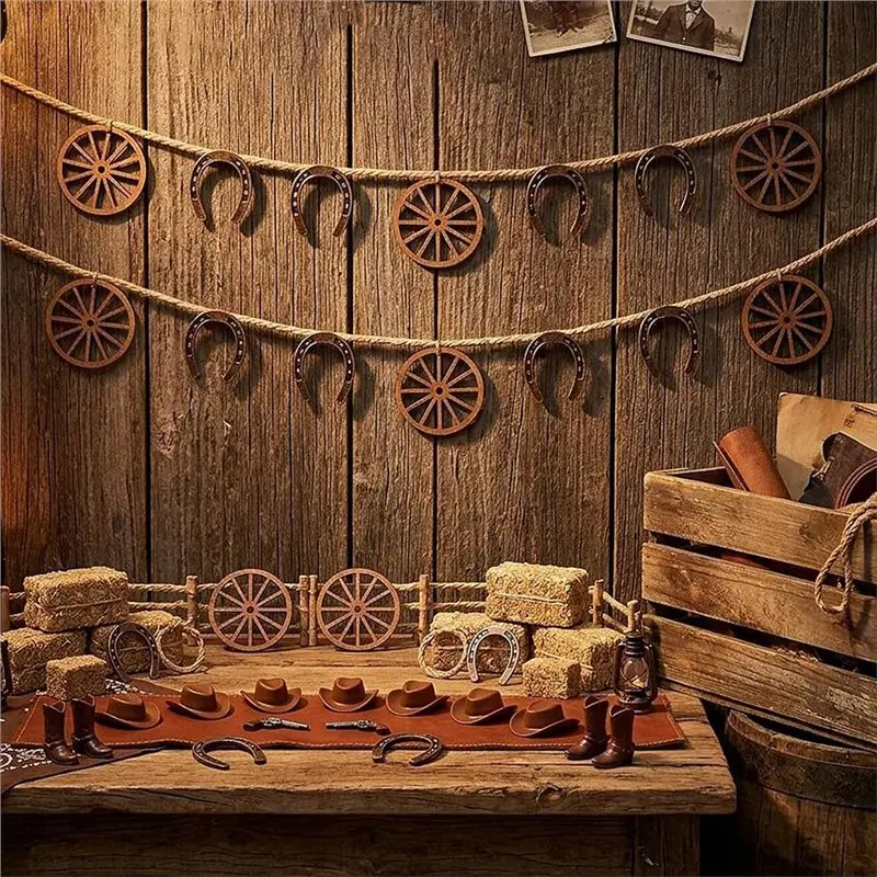IALJ-40PCS Western Cowboy Centerpieces For Table, Rustic Country Party Decor And Accessories