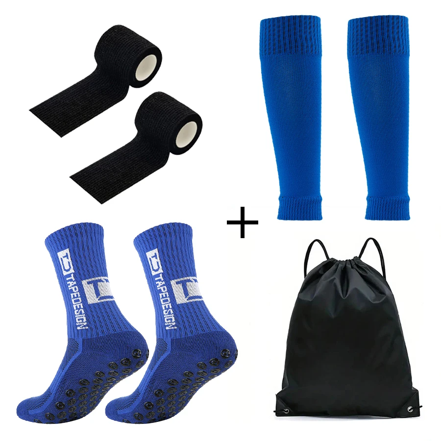 4 Stück rutschfeste Silikon-Sportsocken, Beinschützer für Herren und Damen, Basketball- und Fahrrad-Schutzverband mit Kordelzug, Balltasche – Detail 4