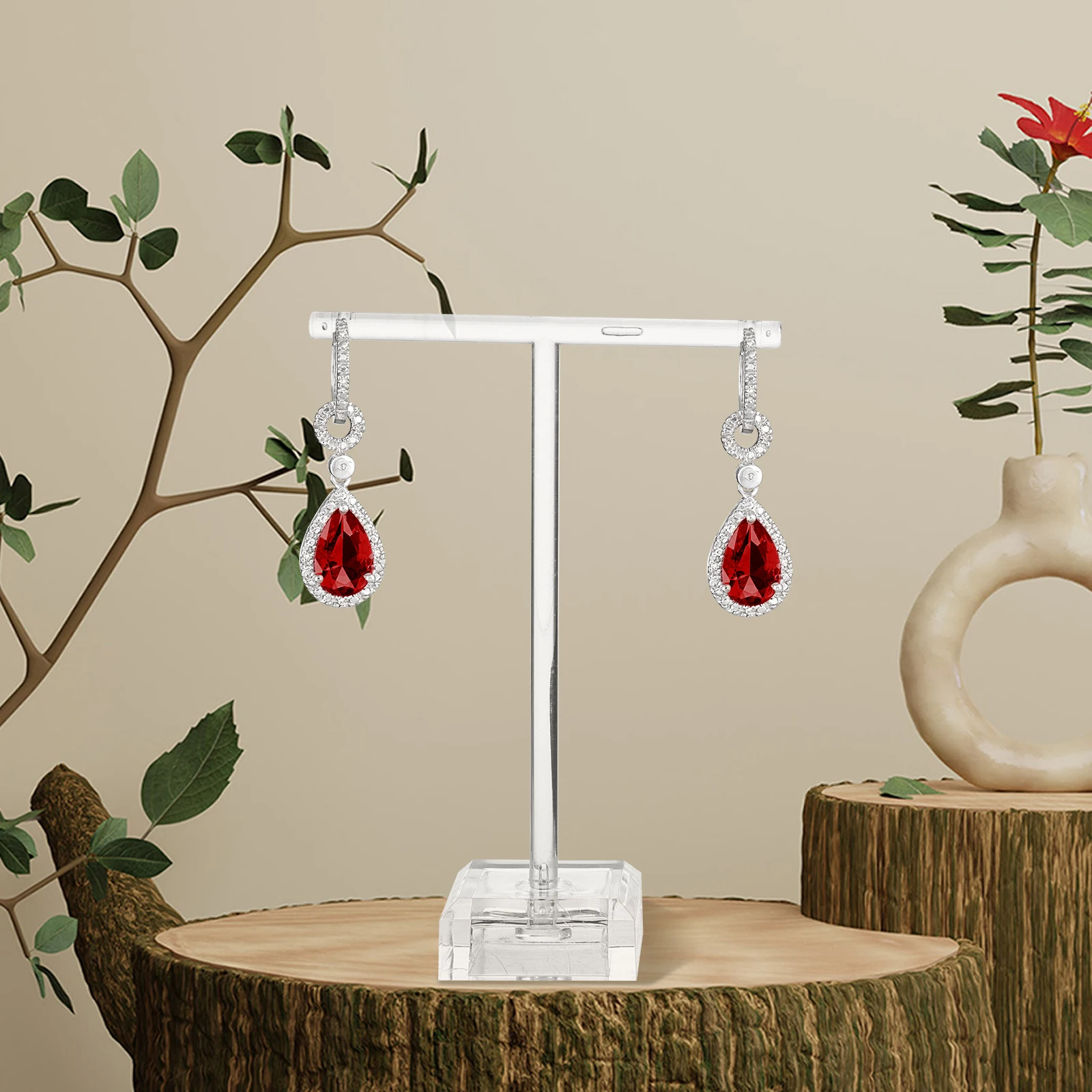 

6pcs Earring Display Stand Acrylic Rack Holder Dangle Transparent T-shaped Drop Organizer Storage Jewelry Tools