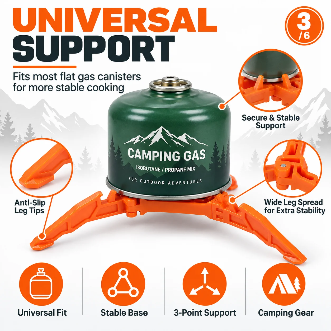 Foldable Gas Canister Stand, P - Camping Cooking Tripod ulasan dan harga