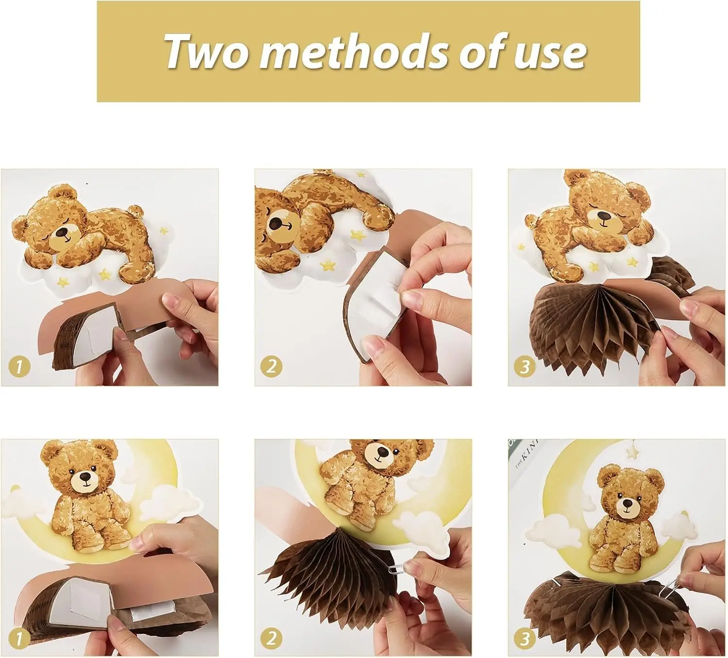 9 Stück Bären-Babyparty-Dekorationen, Mittelstücke, „Wir Can Bearly Wait“-Babyparty-Dekorationen, Geschlecht offenbaren Tischdekorationen – Detail 2