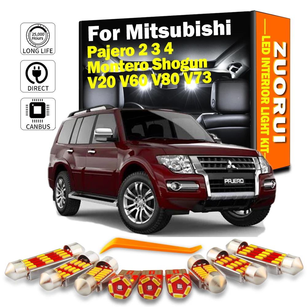

ZUORUI Canbus LED Interior Dome Light Kit For Mitsubishi Pajero 2 3 4 Montero Shogun MK2 MK3 MK4 V20 V60 V80 V73 Car Led Bulbs