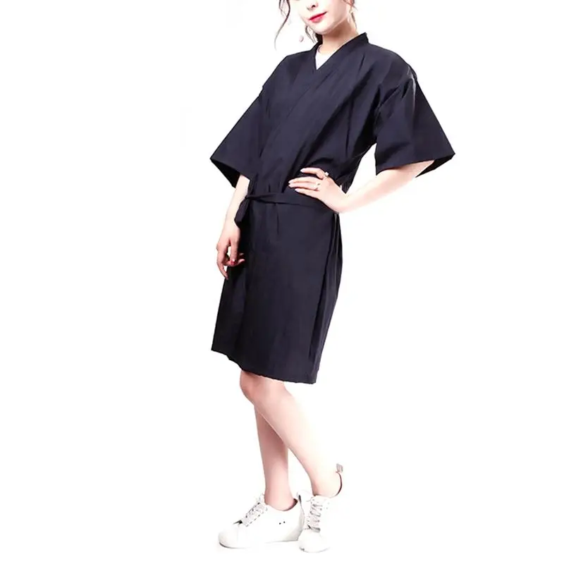 Hairdressing Cape Kimono Style Client Cutting Smock Womens Black Overalls Business Robes Cape Hair Salon Hair Cutting Smock For