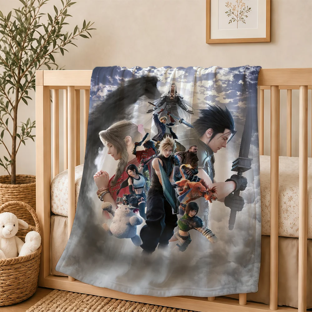 Final Fantasy Game Blanket For Soft Warm Knee For Bedroom Living Room Bed Sofa Camping Picnic Office Gift