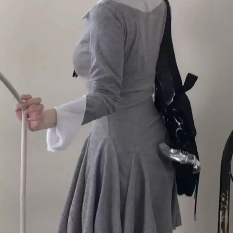 Dongda Gate nouveauté Ele col femme taille cintrée faux deux pièces Dr confortable respirant tricoté ort S...