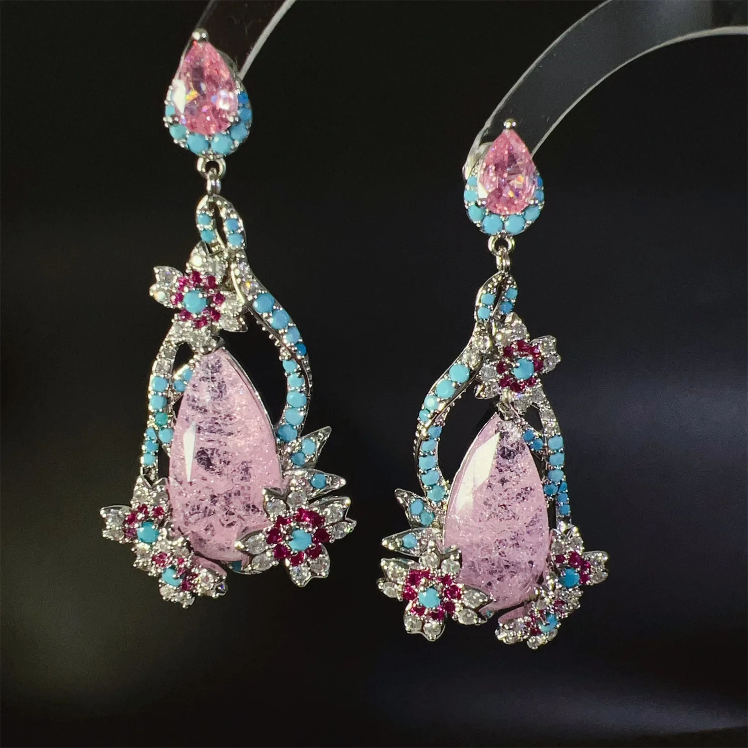 

New Unique Exquisite Multicolor Flower Shape Gentle Earrings Clothing Jewelry for Nigerian Women Wedding Gala Gifts Travel E344