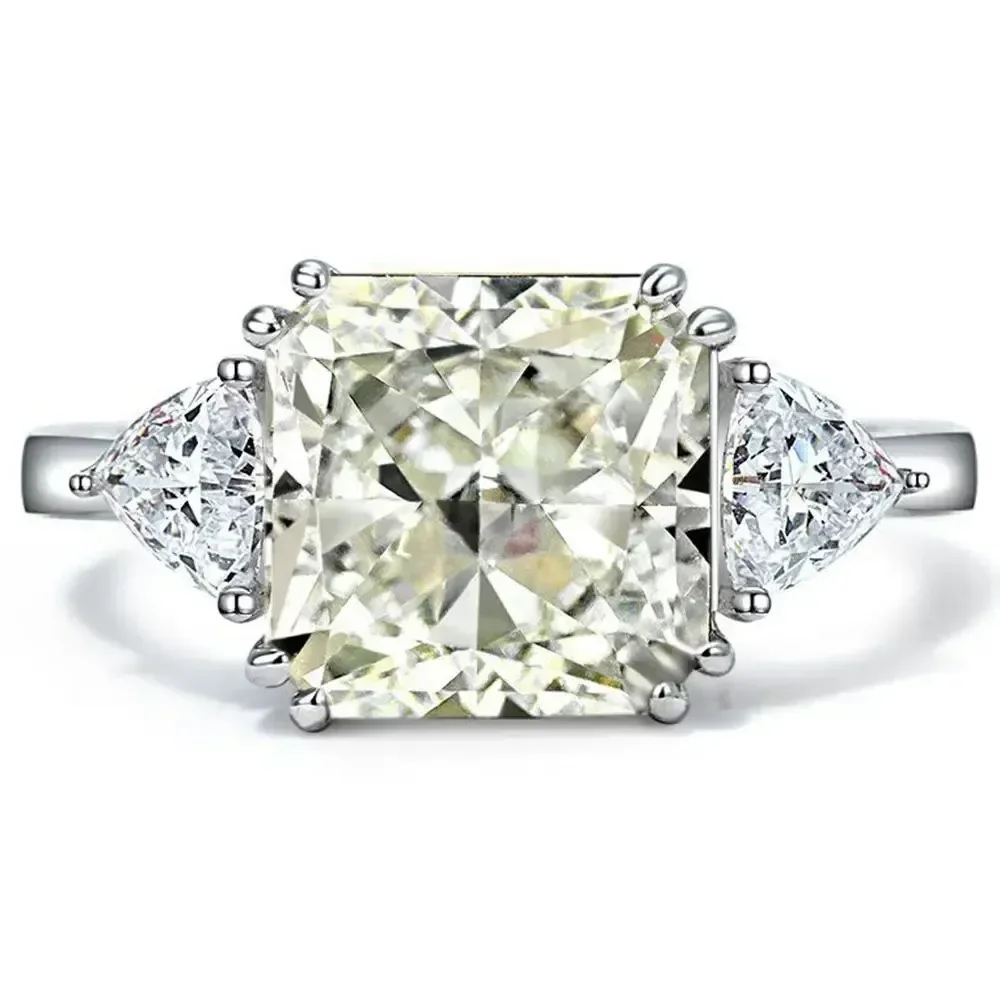 

SpringLady 100% 925 Sterling Silver G Color Created Moissanite Gemstone Wedding Engagement Cocktail Ring Ladies Fine Jewelry