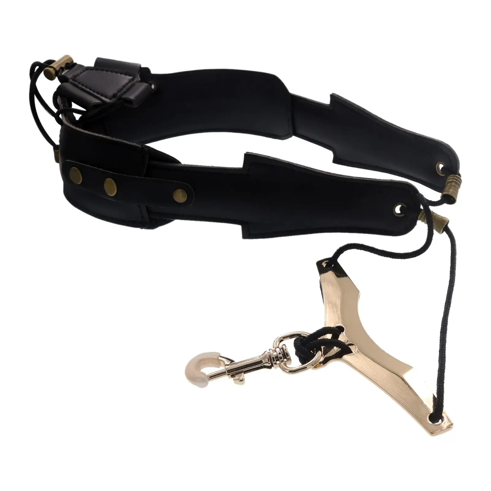 PU Leather Sax Neck Strap Harness Compact Professional Saxophone Strap for Bassoons