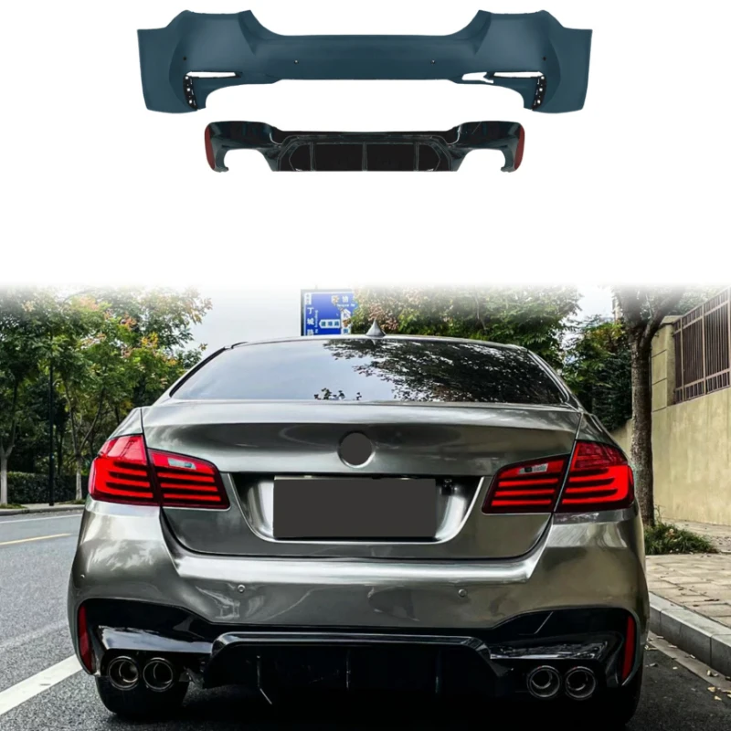 Passend für BMW 5er F10 2011-2017, G30-Stil Heckstoßstange Seitenschweller Auspuffblenden Karosserie-Kit, Bestseller Hohe Qualität