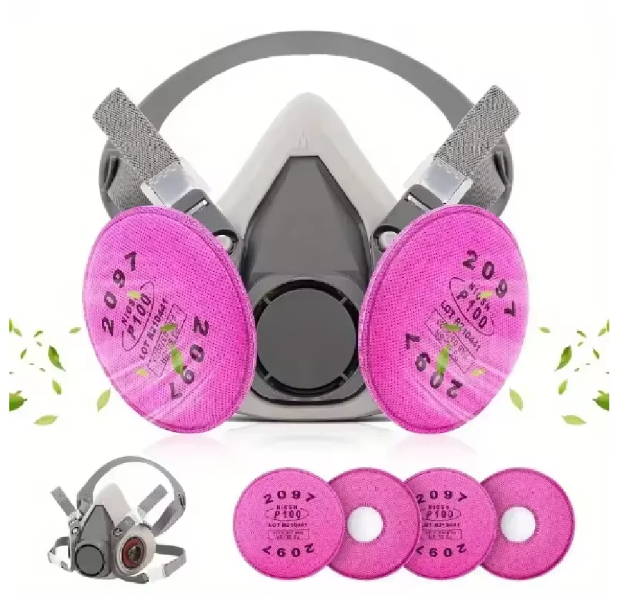 

Противопылевой туман 6200 Набор противогазов Промышленный респиратор с распылением на половину лица для фильтрующей маски серии 2097 безопасный и надежный