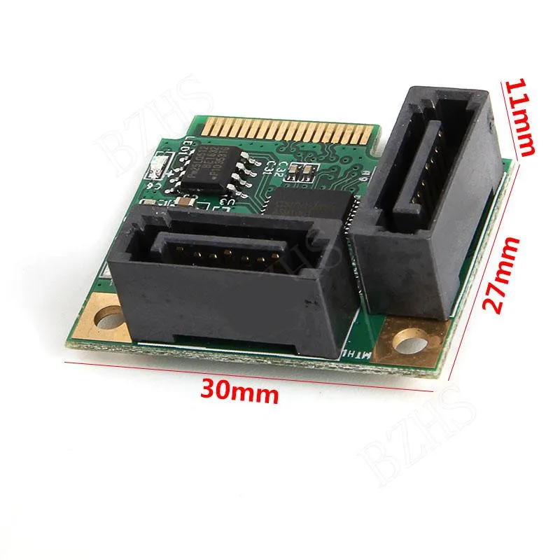 SP Mini PCI-Express to 2 Ports SATA 3.0 Single Chip Expansion Adapter Card Mini PCIe to dual SATA add on card