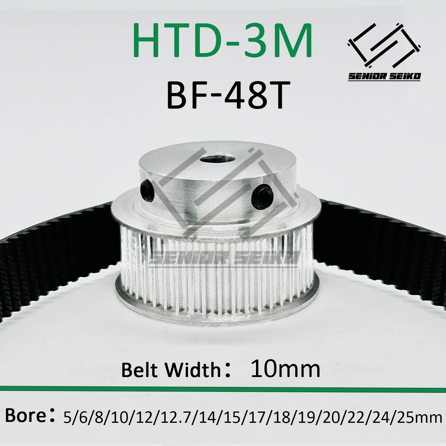 HTD3M 48Teeth 12T 12Teeth 48T Timing Pulley Belt Set Belt Width 10mm Bore 3~25mm Reduction 4:1 3M Pulley Kit Synchronous Wheel