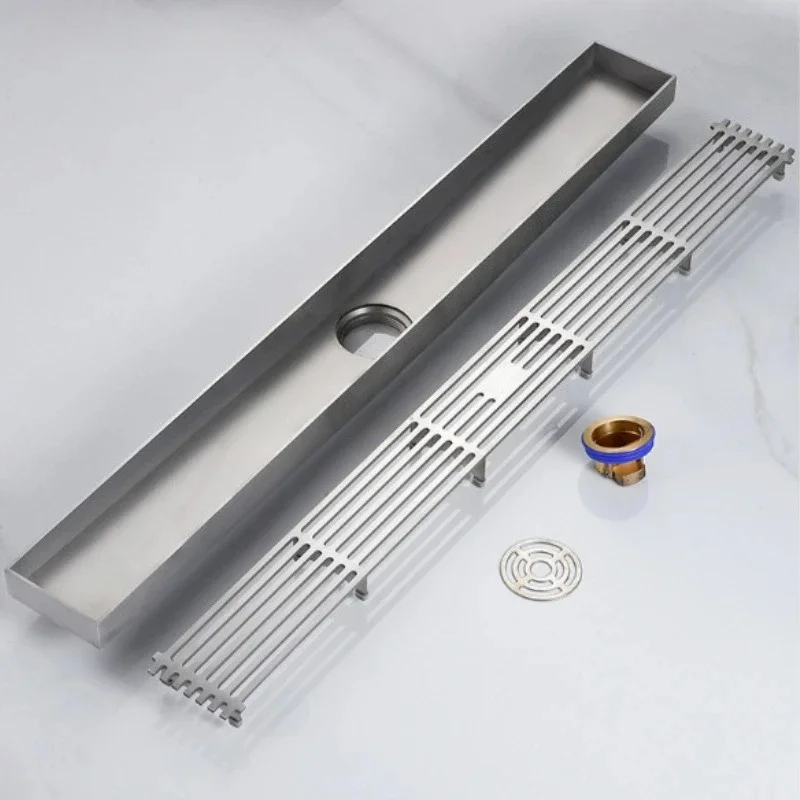 With slope large displacement drainage 304 stainless steel floor drain brushed universal bathroom anti-clogging floor drain