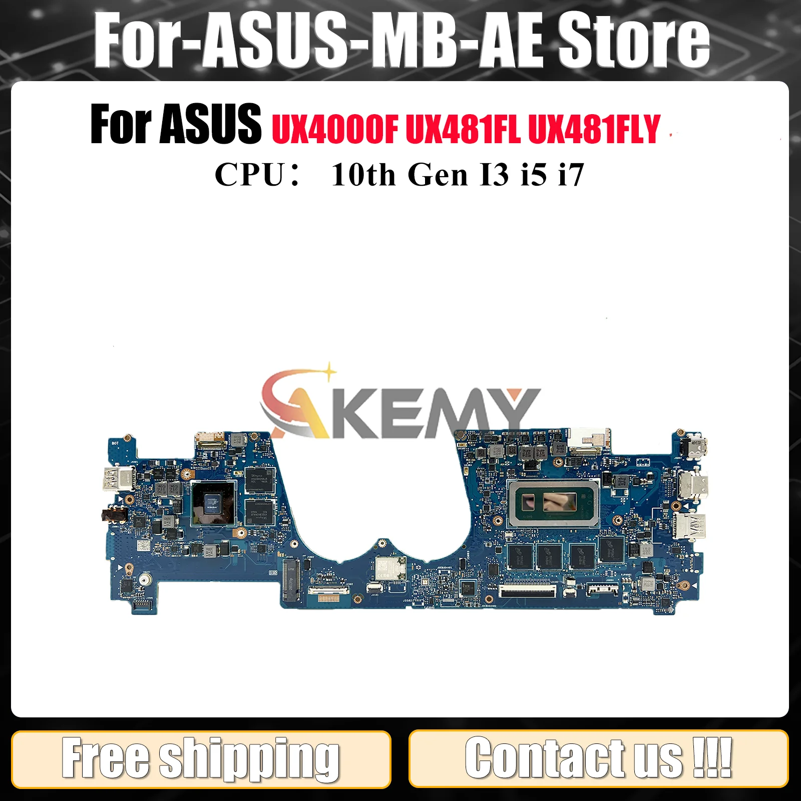 

UX481FLY Материнская плата для ноутбука ASUS ZenBook Duo UX481FLY UX481F UX481FL UX481FAY UX4000F Материнская плата с 10-го поколения I3 i5 i7 stk